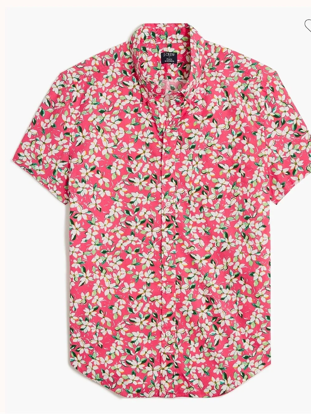 NWT J.Crew Men's Slim Flex Short Sleeve Floral Button Down Shirt Size XL